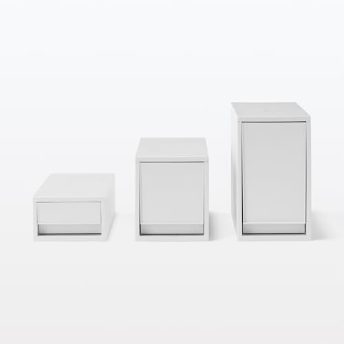 無印良品 MUJI 84425035 Recycled Polypropylene Storage Stocker, Extra Medium, White Gray