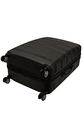 Rockland Melbourne Hardside Expandable Spinner Wheel Luggage, Checked Large 28", Black