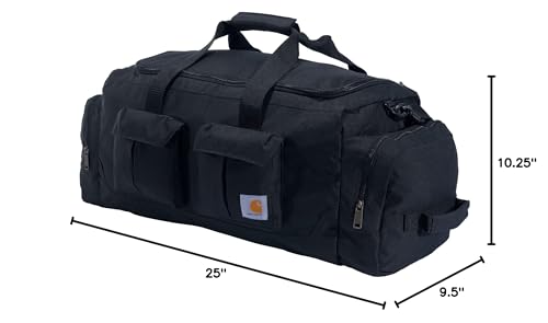 Carhartt 40L Utility Duffel, Heavy-Duty Bag for Jobsite, Gym, & Travel, Black, 40L