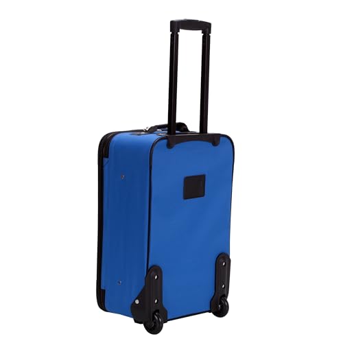 Rockland Fashion Softside 2 Piece Luggage Set, Expandable, (14" Tote/19" Upright), Blue