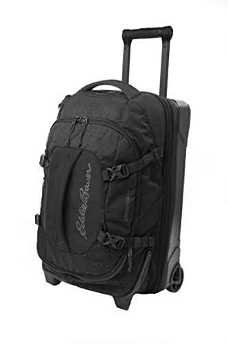 Eddie Bauer Expedition Rolling Duffel Bag with Wheels | Travel | Carry-On | Luggage | Rugged | Durable - Black, 22"