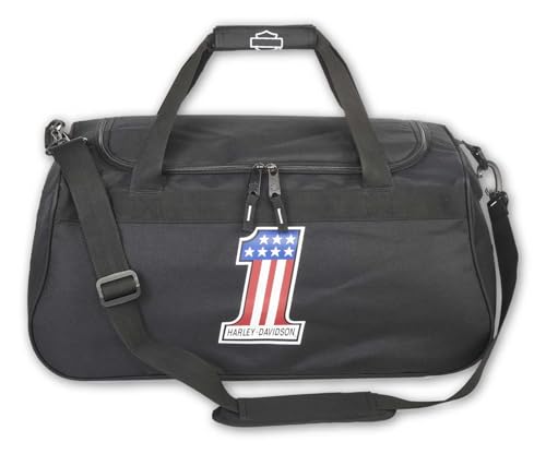 Harley-Davidson #1 RWB Logo Sports Duffel Bag w/Strap - Black 99418-NUMBER1