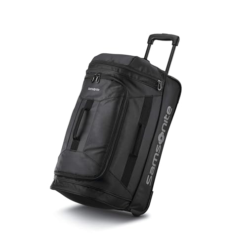 Samsonite Andante 2 Wheeled Duffel Bag – 22-Inch Durable Rolling Luggage with Inline Skate Wheels, Push-Button Handle & Spacious Compartments – Travel-Friendly and Lightweight - All Black