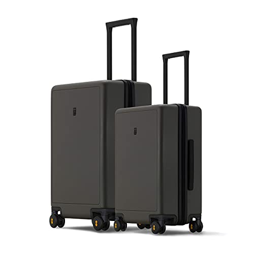 LEVEL8 Elegance Luggage Set, PC Matte Hardshell Suitcases - Olive Green, 20/24 Inch