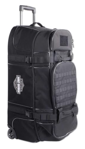 Harley-Davidson Rugged Polyester Large Rolling Duffel Bag - Black (33")