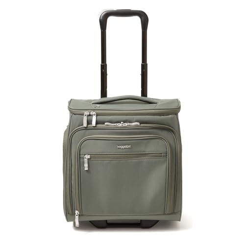 Baggallini Expandable Underseat Carry-On - Lightweight Travel Luggage Carry On Weekender with Wheels