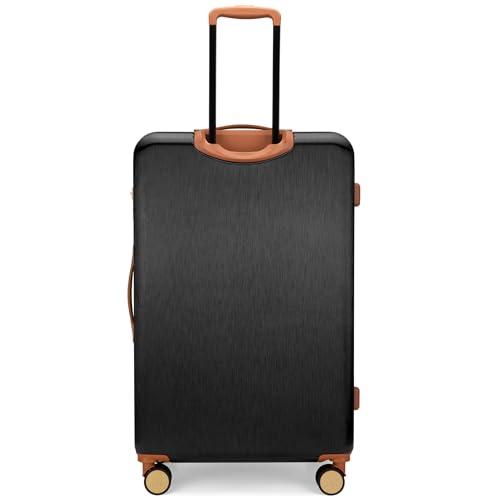 Badgley Mischka Grace 3 Piece Polycarbonate-ABS Expandable Retro Luggage Set (Black)
