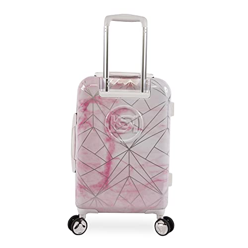 bebe Women's Luggage Alana 21" Hardside Carry-On, Pink Marble