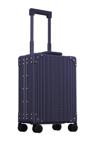All-Aluminum 21" Vertical Carry-On Business Briefcase, TSA-Approved Hardshell Case, Spinner Wheels, Laptop Compartment, Aluminum Frame Cabin Bag for Travel & Business, Durable & Sleek (Sapphire)