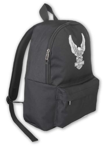 Harley-Davidson Eagle Rugged Graphic Backpack w/Padded Adjustable Straps - Black