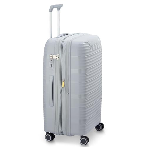 DELSEY Paris Dune Hardside Expandable Luggage with Spinner Wheels, Lunar Rock, Checked-Medium 25 Inch