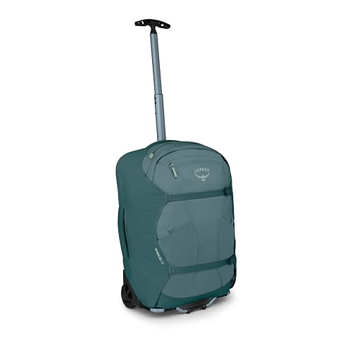 Osprey Farpoint Fairview 36L Wheeled Travel Pack - Carry On Luggage with Wheels - Rolling Backpack Travel Bag, Cascade/Torrent Blue