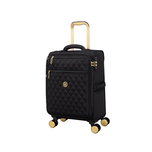 It Luggage Glimmering 22" Softside Carry-On 8 Wheel Expandable Spinner, Black