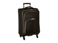 Kenneth Cole REACTION Chelsea 2-Piece Bundle - 20" Chevron Expandable 8-Wheel Carry-On Suitcase & Matching 15" Laptop Tote Bag, Black