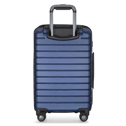 Traveler's Choice Archer Polycarbonate Hardside Spinner Luggage Set, Blue, Carry-On 21-Inch, Tie Down Straps