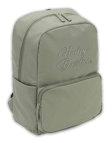 Harley-Davidson Women's Black Opal II Backpack, Water-Resistant Nylon, Oil Green
