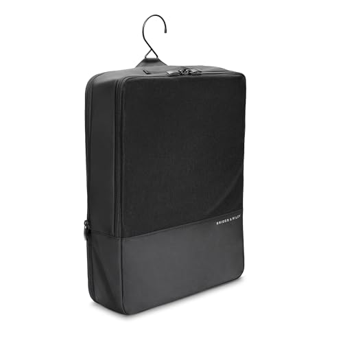 Briggs & Riley Hanging Laundry Compression Cube for Travel - Compression Packing Cube for Women & Men, Luggage & Suitcase Organizer Bag for Clothes, Includes Hook - Travel Essentials, Black
