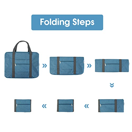For Spirit Airlines Personal Item Bag 18x14x8 Foldable Travel Duffel Bag Tote Foldie Duffle Carry on Luggage for Women and Men 30L (Navy Blue (With Shoulder Strap))