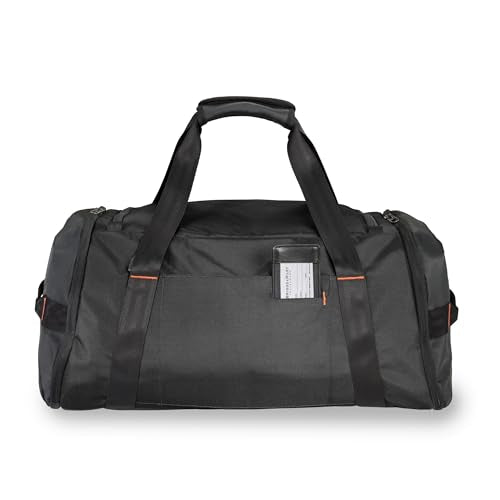 Briggs & Riley 27" Medium Upright Duffle - Checked Luggage for Travel, Suitcases with Wheels, Softside Rolling Bag for Men & Women, Self-Repairing Zipper - ZDX Collection, Black