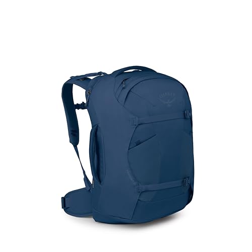 Osprey Farpoint 40L Men's Travel Backpack - Carry On Bag with Laptop Sleeve and Toiletry Pocket, Antique Blue