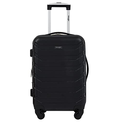 Wrangler 4 Piece Miami Luggage and Packing Cubes Set, Black