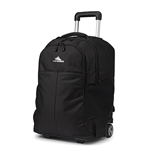 High Sierra Powerglide Pro Wheeled Backpack, Rolling Laptop Bag for Travel, Fits most 15.6” Laptops, 40L, Black