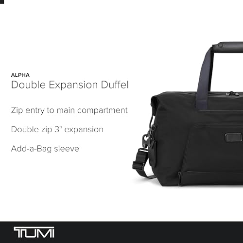 Tumi Unisex Double Expansion Duffel, Black, One Size