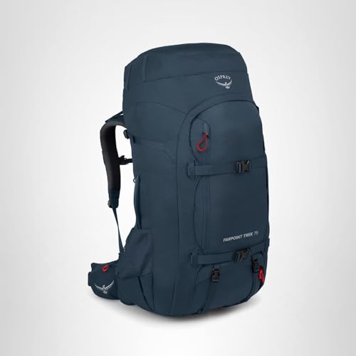 Osprey Farpoint Trek 75L Men's Travel Backpack, Muted Space Blue