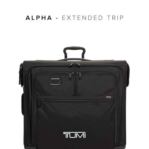 TUMI - Alpha Extended Trip 4 Wheeled Garment Bag - 4-Wheeled Clothing Bag for Hanging Suits, Dresses & Coats - With TSA Lock - Black