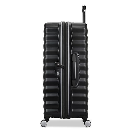 Samsonite Hard-Sided 28-Inch Lightweight Checked Large Expandable Element Suitcase: Durable, 360° Spinner Wheels, Adjustable Telescopic Handle, TSA-Approved Lock - Alpine Black