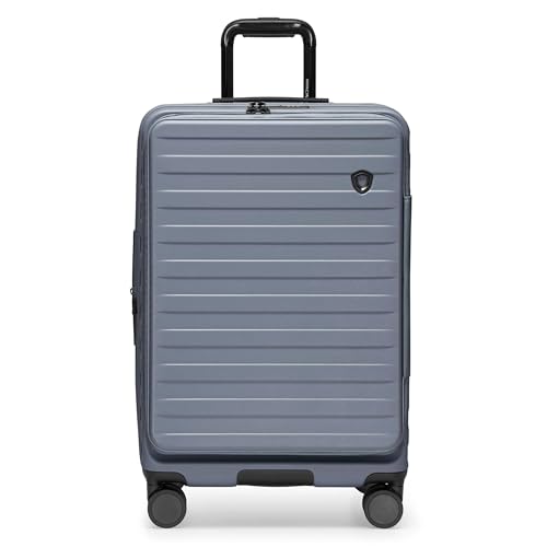 Traveler's Choice Novia Top Opening Expandable Polycarbonate Luggage with Spinner Wheels, Slate Blue, 25-Inch Medium