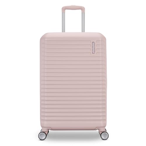 American Tourister Stratum 3.0 Medium 24-Inch Spinner, Airline Approved, Durable Hardside Luggage, Expands 1.5", RightHeight™ Adjustable Handle, Pink Blush