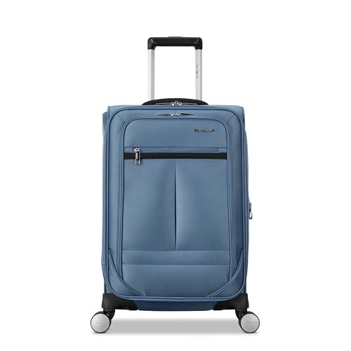 Samsonite Carry-On Soft-Sided Expandable 21-Inch Element Suitcase: Airline Approved for Most Major Airlines, Durable, 360° Spinner Wheels, Adjustable Handle, 2 Front & Side Pocket- CAPTAINS BLUE
