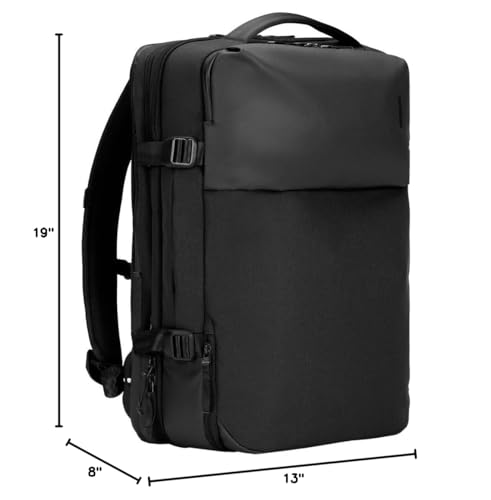 Incase A.R.C. Travel Backpack 38L – Expandable Carry On Luggage, Fits up to 17" Laptop – Butterfly Opening, Quick Access Pocket, Shoe Storage – Airplane Travel Essentials, Weekend Bag – Black