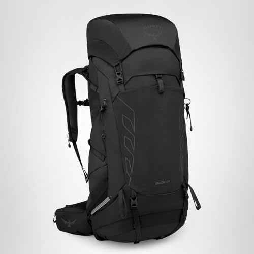 Osprey Talon 44L Men's Lightweight Hiking Backpack - Daypack for Travel & Camping, Black/Coal Grey, L/XL