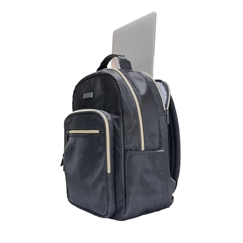 Kenneth Cole REACTION Becca Water Resistant Travel Laptop Backpack with Padded 16-Inch Laptop Compartment, Black