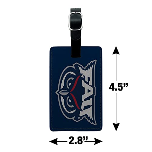 Florida Atlantic University Primary Rectangle Leather Luggage Card ID Tag