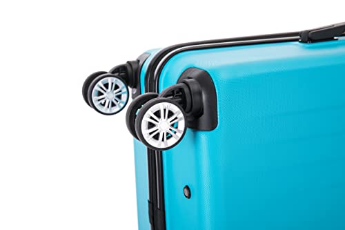 Rockland Malibu Hardside Spinner Wheel Luggage, Turquoise, 19", 24", 28"