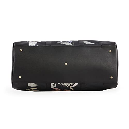 bebe Women's Whitney Duffel Bag, Black Floral