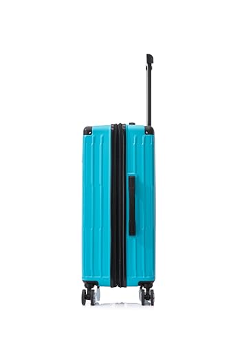 Rockland Costa Mesa 3 Piece Luggage Set, 2 Piece Hard Case Upright Luggages with Spinner Wheels and a 14" Polyester Tote Bag, (20"/24"/14" Tote), Turquoise