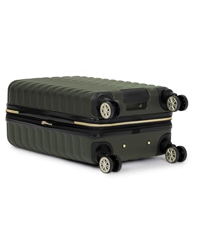 Kenneth Cole REACTION Madison Square Lightweight Hardside Chevron Expandable Spinner Luggage, Olive, 20-Inch Checked
