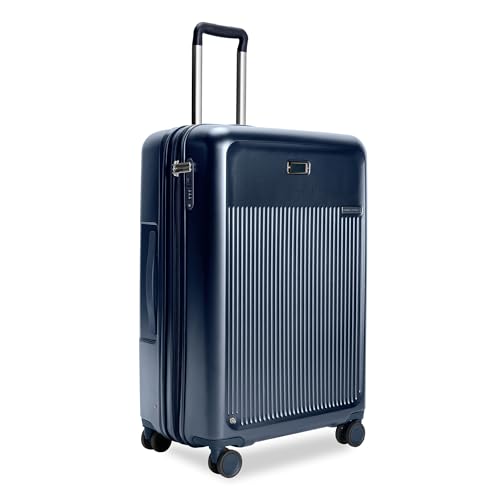 Briggs & Riley 30" Large Expandable Spinner - Checked Luggage for Travel, Suitcases with Wheels, Hardside Rolling Bag for Men & Women, Self-Repairing Zipper - Sympatico Collection, Navy