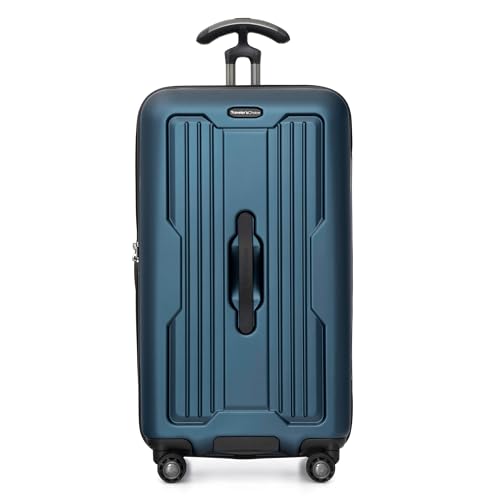 Traveler's Choice Ultimax II Polycarbonate Hardside Luggage with Spinner Wheels, Matte Navy, 28-Inch Medium Trunk