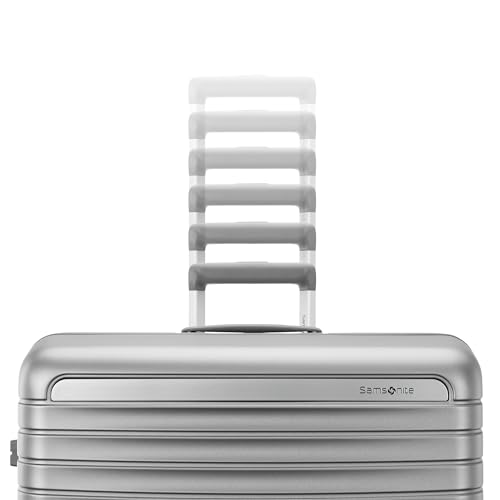 Framelock Max 29” Large Checked Hardshell Zipperless Luggage - Highly Secure Integrated Eazylock™ Mechanism - RightHeight™ Adjustable Handle - 360° Spinner Wheels - Airline Approved - Glacial Silver