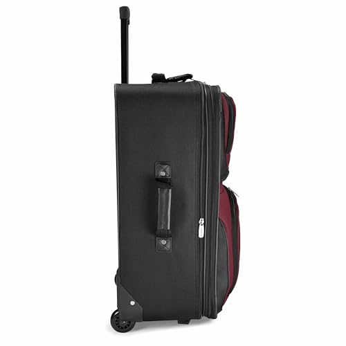 Travel Select Amsterdam Softside Expandable Luggage with Rolling Wheels, Red, 8-Piece Set (15/21/25/29) with Packing Cubes