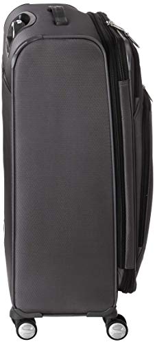Samsonite Solyte DLX Softside Expandable Luggage with Spinner Wheels, Mineral Grey, Checked-Medium 25-Inch