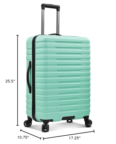 U.S. Traveler Boren Expandable Hardside Rugged Travel Luggage with 8 Spinner Wheels, Mint, Checked-Medium 26-Inch
