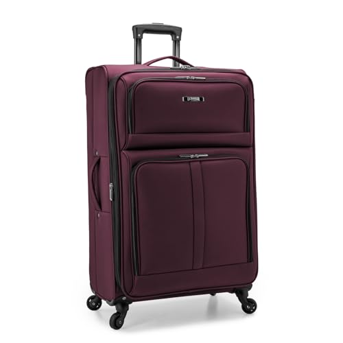 U.S. Traveler Anzio Softside Expandable Luggage with Spinner Wheels, Burgundy, 3-Piece Set (22/26/30)