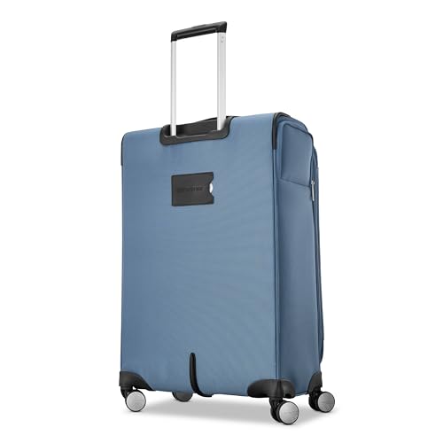 Samsonite Soft-Sided 25-Inch Lightweight Medium Checked Expandable Element Suitcase: Durable, 360° Spinner Wheels, Adjustable Telescopic Handle, 2 Front & 1 Side Pocket- Captains Blue