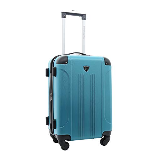 Travelers Club Chicago Hardside Expandable Spinner Luggage, Teal, 5 Piece Set